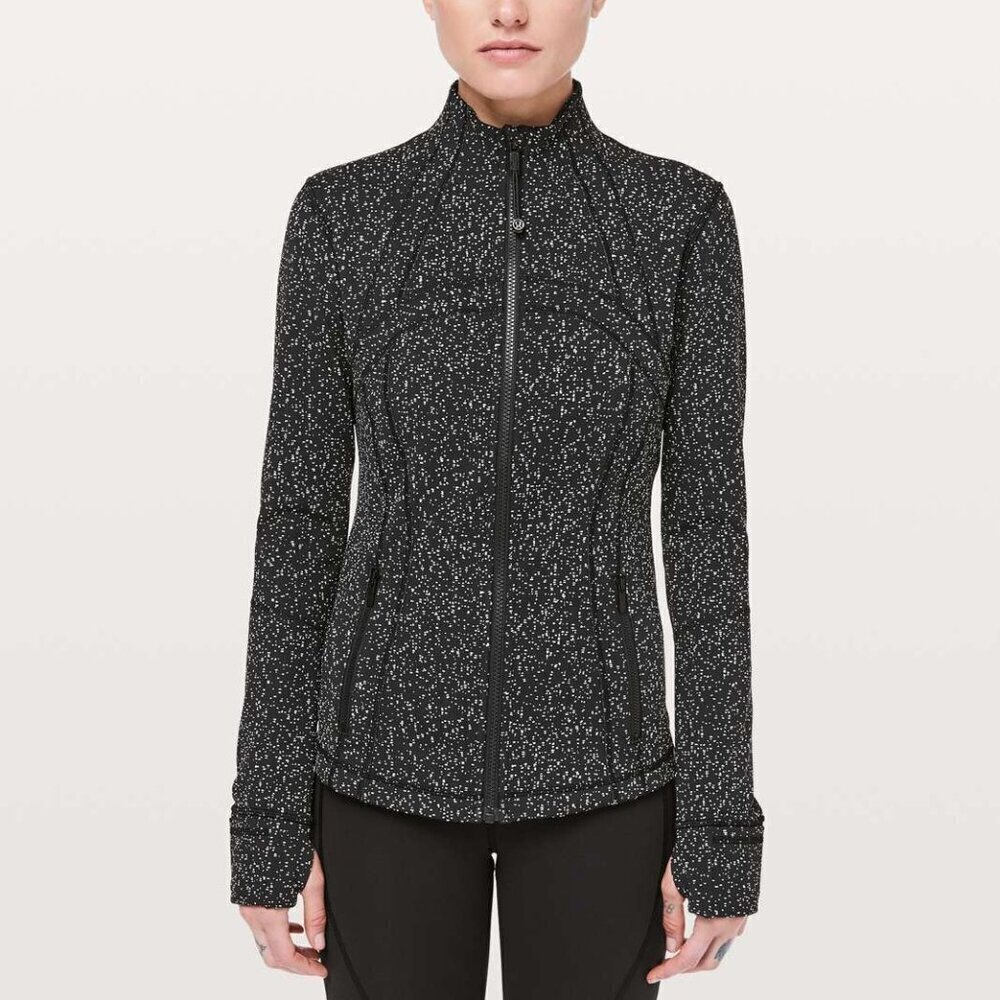 Lululemon Define Jacket Magnetized Jacquard Black White Size 10